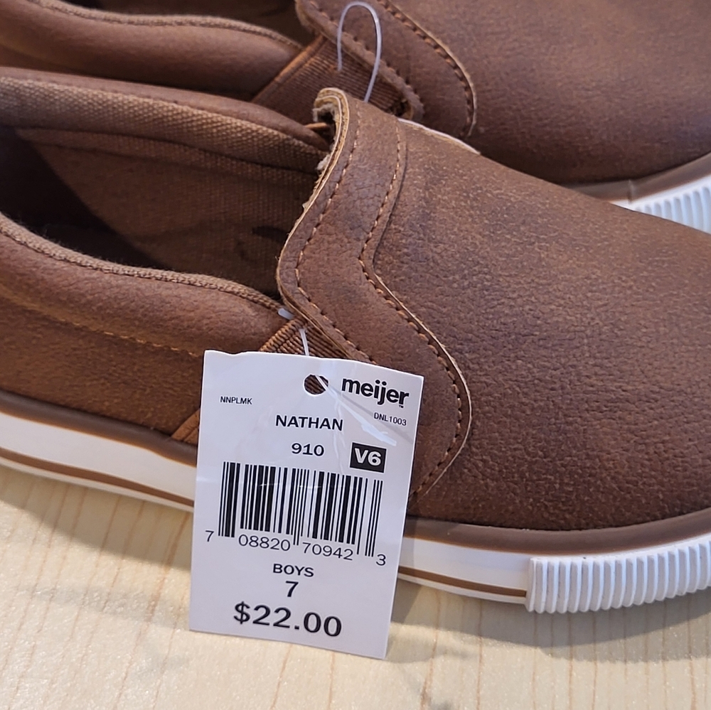 Brown Slip-On Kids Shoes - Picture 10 of 10